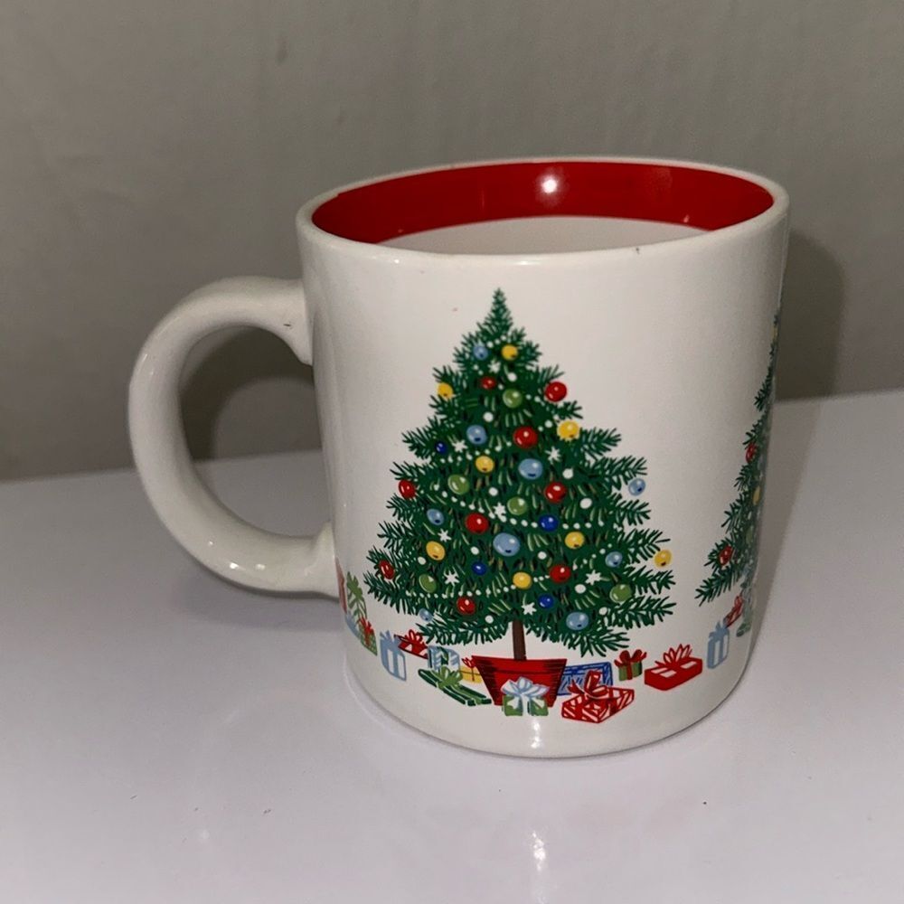 Vintage‎ 1985 Season’s Greetings Himark Saltsea Christmas trees coffee cup/mug